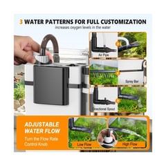 hygger Quiet Hang On Back Aquarium Filter 5-30 Gallon Small Fish Ta… Fast Ship