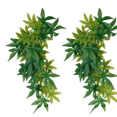 2 Pack Reptile Silk Plants with Suction Cups – Realistic Climbing Vines & Gra…