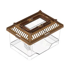 Portable Turtle Tank Pet Feeding Box Reptile Habitat Container with Cover