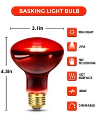 Flaspar 100W Red Heat Lamp Bulbs 2 Pack
