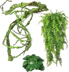 3 Pcs Reptile Vines Plants Flexible Bendable Jungle Climbing Vine Terrarium Plas