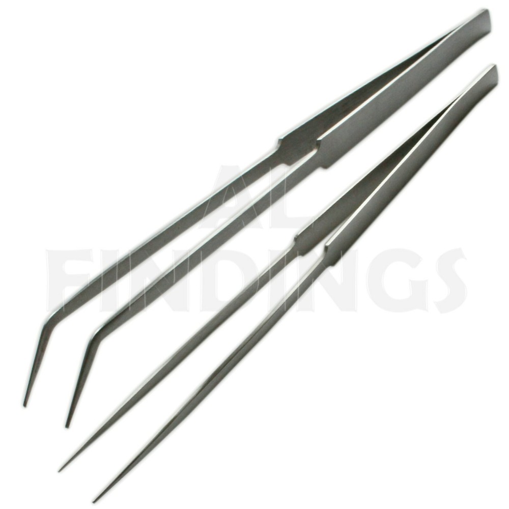 Pair 10″ Fish Tank Long Aquatic Water Plant Aquarium Straight Bent Tweezer 250mm