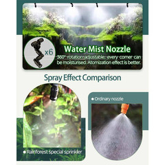 Automatic Reptile Misting System for Terrariums with Digital Timer and 6 Adjusta