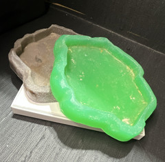 Zoo Med Repti Rock Reptile Food Dish FD-20 Green Gray White for Reptiles