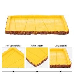 Rectangle Creative Reptile Feeding Basin Tortoise Food Container 2pcs Yellow