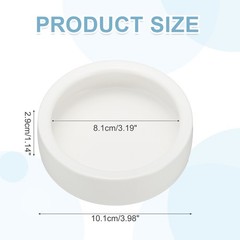 Reptile Food Bowl Worm Water Dish Ceramic Pet Bowl Small 4″ White 2 Pack