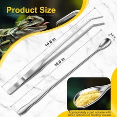 Versatile 2pcs Reptile Feeding Tongs & Spoon – Safe Stainless Steel Tools Set