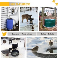150W Chicken Water Heater, Submersible Bucket Heater Deicer for 5 Gallon, Hea…