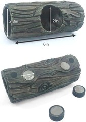 Magnetic Reptile Hide Cave,Resin Hollow Tree Trunk Hideout Crested Gecko Lizard