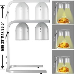 Heat Lamp Food W/ Two 250W Bulbs Fast & Even Heating Food Heat Lamp