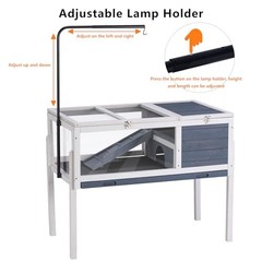BIRASIL 2 Tier Tortoise Enclosure Wood with Light Stand