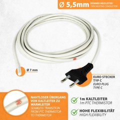 Antifreeze Heating Cable Heating Pipe Anti Ice Silicone Cable 40W/m