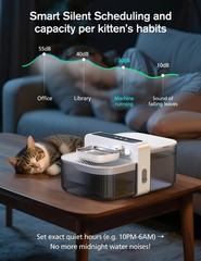 Chumajor 3.5L Wireless Cat Water Fountain with No Filters, 180-Day Battery & …