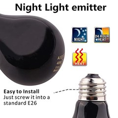 Reptile Heat Lamp – 40 Watt Reptile Night Bulb Terrarium Moon-Like Light Bulb