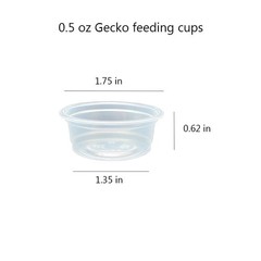 100 Pcs Clear Small Gecko Food and Water Cups Plastic Feeding Cups