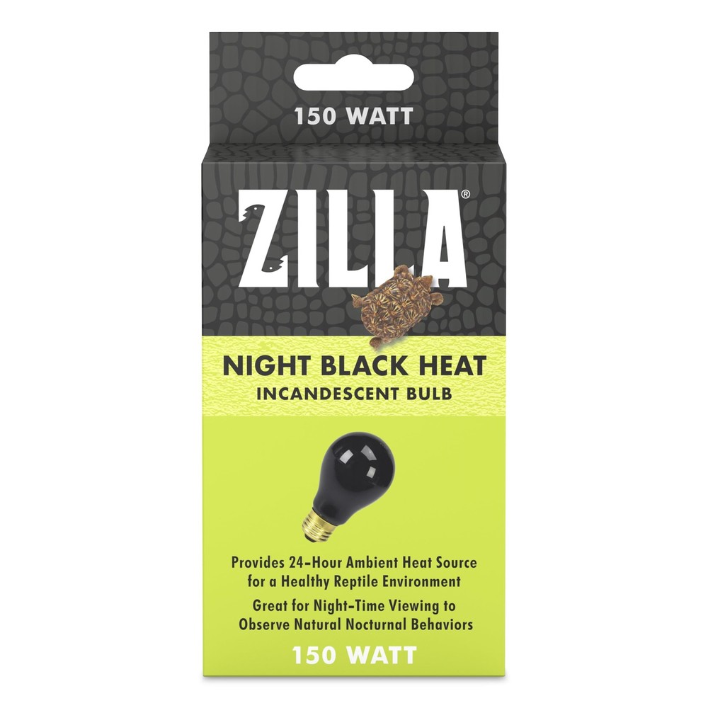 Zilla Night Black Incandescent Bulb 150 Watts For Reptiles Ambient Heat Light