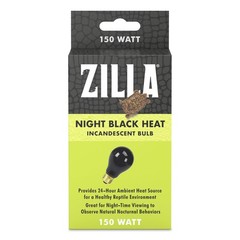 Zilla Night Black Incandescent Bulb 150 Watts For Reptiles Ambient Heat Light