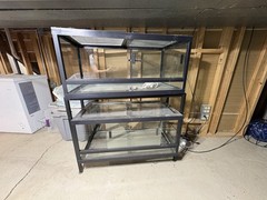 2 LARGE Snake Terrariums USED Reptile Habitats 36”x17”x18 ” w/ STAND