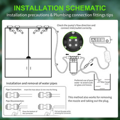 Reptile Misting System with Timer, 6 Adjustable-Joint Nozzles, Self-Priming Pump
