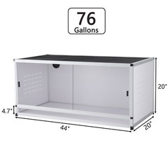 76 Gallon PVC Reptile Enclosure 44″x20″x20″ Terrarium for Snakes & Lizards