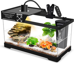 Turtle Tank Kit(Tank+Lamp+Filter), Upgrade PC Turtle Tank Starter Kit with Adjus