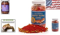 Buffet Blend Juvenile Bearded Dragon Diet: Crickets, Mealworms & Pellets 4.4 oz