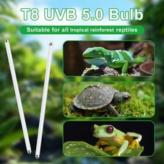 T8 15W UVB 5.0 Reptile Light, 18inch UVA UVB Reptile Light Bulb 2 Pack, Fluoresc