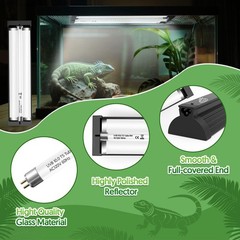 T5 UVB Reptile Light Fixture Combo 8W, 10.0 UVB Light for Reptiles, Terrarium…