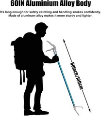 60″ Professional All-Aluminum Alloy Snake Tong Reptile Grabber Tool with Lock