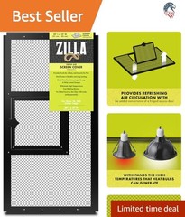 Compatible with Reptile Terrariums Fresh Air Screen Cover Hinged Door 20×10 B…