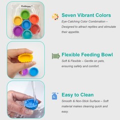 7 Pack Small Crested Gecko Food and Water Bowls Reusable Cups