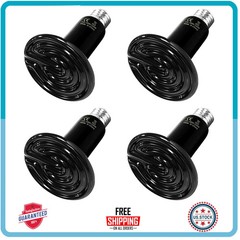 100W Ceramic Heat Emitter 2 Pack Reptile Brooder Lamp for Lizard Turtle Snake