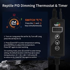LUCKY HERP Reptile Dimming Thermostat, PID Heat Lamp Temperature Controller…