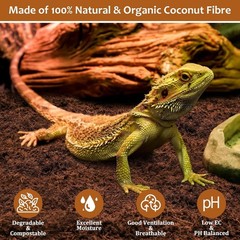8 Pack Natural Coconut Fiber Substrate for Reptile- Compressed Coconut Husk …