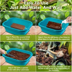 Riare 4 Pack Natural Coconut Fiber Substrate for Reptile- Premium 4 pack