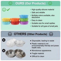 7 Pack Crested Gecko Food Dish and Water Bowl Small Small, Multiple Colors