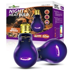 REPTI ZOO 2PCS Reptile Night Heat Lamp, 50W Moonlight Heat Bulb Inf… Fast Ship