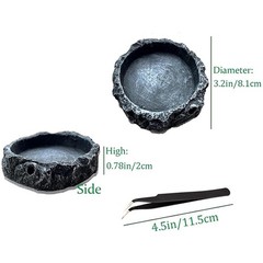 Fulanfudi 2PCS Reptile Water Dish Food Bowl Set Feeder style 1