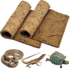PIVBY 2 PCS Reptile Carpet, Natural Coco Coir Mat (19.6″ x 11.7″), Coconut Fi…