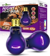 2PCS Reptile Night Heat Lamp, 50W Moonlight Heat Bulb Infrared Heating Lamp…