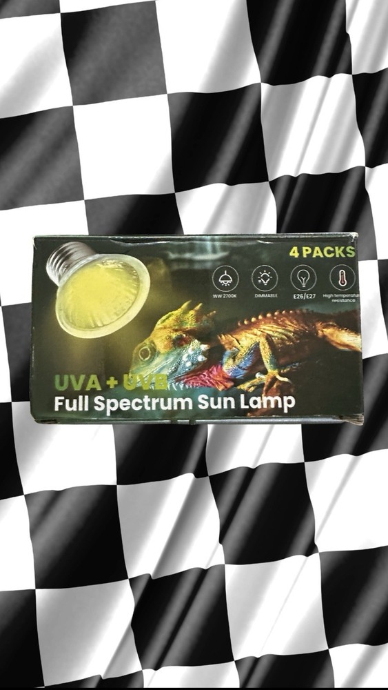 GlowUp 4 Pack 50w UVA UVB Reptile Heat Lamp Bulb Fits E26/E27 Dimmable High Temp