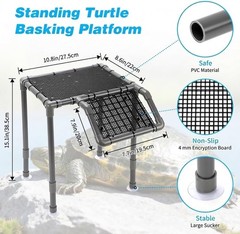 Large Standing Turtle Basking Platform W/ Ramp(6.49″-15.16″ H 10.8″ ×8.6″