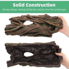 Jowgut Aquarium Resin Bark, 13.8″ L × 6.7″ W × 4″ H Snake Reptile Hide, Large…
