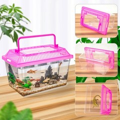 12Pcs Plastic Reptile Terrariums Carrier Cage, Tarantula Enclosure Breeding B…