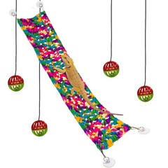 Bearded Dragon Hammock Lounger with Suction Cups Bells,Soft Fabric Reptile Ha…