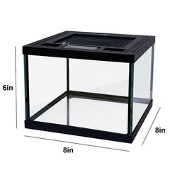 Mini Reptile Glass Terrarium Tank 8 * 8 * 6″ Full View, Amphibians Box Habita…