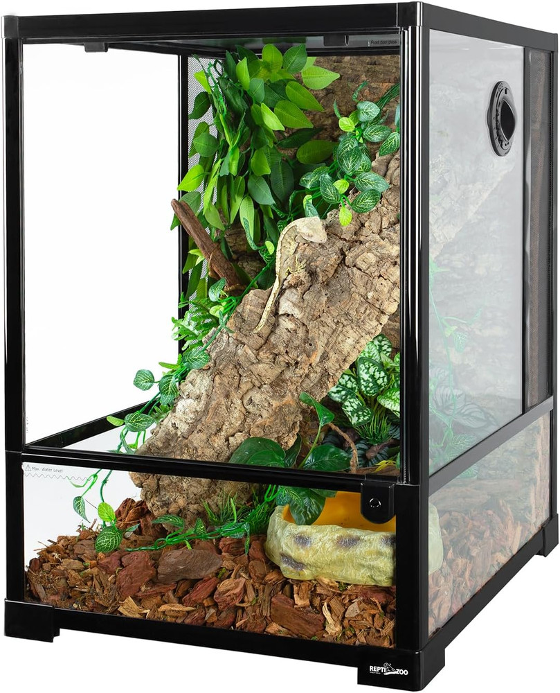30 Gallon Reptile Glass Terrarium, 18″ X 18″ X 24″ Rainforest Habitat Tank with