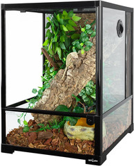 30 Gallon Reptile Glass Terrarium, 18″ X 18″ X 24″ Rainforest Habitat Tank with