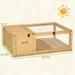 Pawhut Wooden Tortoise House Indoor Turtle Habitat Enclosure Outdoor Reptile