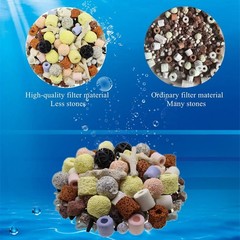 Aquarium Filter Media 15-in-1 Mineral Balls & Ceramic Rings – 1000g with Zipp…
